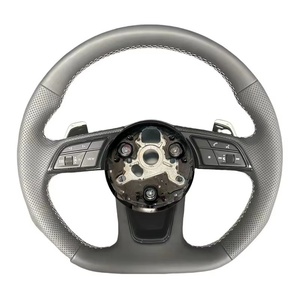 Volante de cuero para <span class=keywords><strong>Audi</strong></span> A3 8V A6 C7 C6 S3 A5 A4 B8 B9 Q7 Q5 RS3 A7 TT S8 <span class=keywords><strong>Q8</strong></span> S4 A8 RS7 S5 S6 S7 cuero - Product Image 1