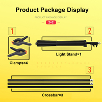 Support de fond de scène 200x200cm pour studio photo, kit de support pour arrière-plans de photographie, accessoires pour portraits et prises de vue de produits, compatible avec les fonds en PVC