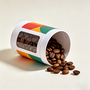 Biodegradable Food Grade Paper Tube Tea Coffee beans Powder Packaging Cardboard Tube with clear <b>window</b> - Product Image 4