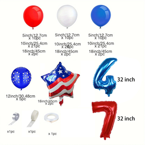 American <strong>Independence</strong> Day Latex Balloon Garland Chain Set Red and Blue Balloon <strong>Arch</strong> July 4th Party Decorations - Product Image 2
