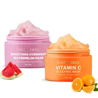 100% vegano naturale vitamina C anguria incandescente anti acne controllo olio idratante gelatina rosa notte dormire maschera facciale