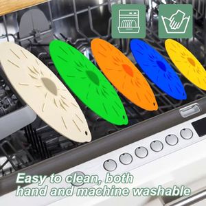 Lot de 5 couvercles alimentaires en silicone résistants à la chaleur et non toxiques pour micro-ondes, couvercles à ventouse, compatibles lave-vaisselle - Product Image 4