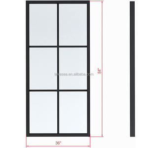 Porte de <span class=keywords><strong>grange</strong></span> intérieure finie noire à noyau solide en verre dépoli de 34 pouces x 84 pouces - Product Image 4