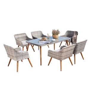 Silla de cuerda para tejer moderna al aire libre, muebles de jardín de mimbre / ratán, <span class=keywords><strong>mesa</strong></span> tejida para 4 asientos, patio, sofá - Product Image 1
