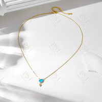 Collier Opale Peishang en Argent Sterling 925 Plaqué Or 14K avec Pendentif Goutte Sertie de Zircon Cubique et Accents en Zircon Cubique
