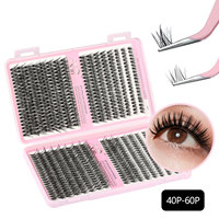640 PCS Grosir DIY Lash Book 50P 60P Bulu Mata Cluster Campuran Wispy Individual Segment Ekstensi Bulu Mata Tipis