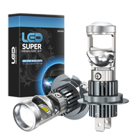 HYNBYZJ Mini projecteur LED pour voiture, lentille de projecteur 90W, ampoule de projecteur 12000LM, phare de voiture 6500K, lumière à lentille à branchement direct