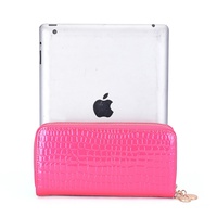 Sac à main longue pour femme style vintage motif alligator, sac de téléphone portable coréen, porte-monnaie à fermeture éclair – Vente en gros usine