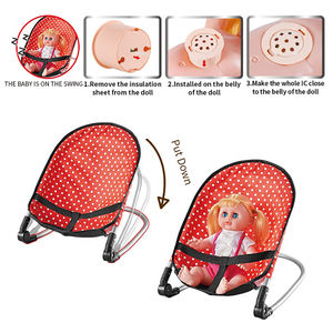 MILI Ensemble de jeu de rôle 4 en 1 avec chariots en plastique, balançoires, chaises de salle à manger, chaises à bascule et poupée Ic de 14 pouces - Product Image 6