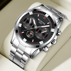 Reloj de pulsera de cuarzo para hombre, cronógrafo con esfera negra, calendario, cronógrafo, informal, nuevo diseño, 42mm, 2022 - Product Image 1