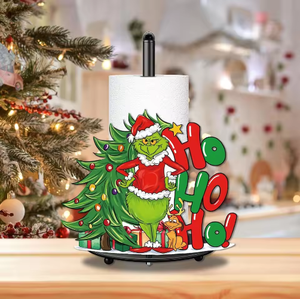 Porte-serviettes en papier en métal <span class=keywords><strong>Grinch</strong></span> original, <span class=keywords><strong>personnage</strong></span> <span class=keywords><strong>de</strong></span> Noël fantaisiste, porte-serviettes en fer, distributeur <span class=keywords><strong>de</strong></span> papier toilette en rouleau - Product Image 1