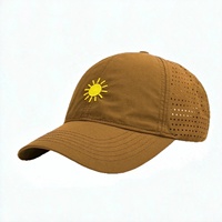 Nouvelle conception, casquette de baseball en nylon imperméable, vente en gros, haute qualité, expédition rapide, casquette pour papa, 6 panneaux, été, perforée, séchage rapide