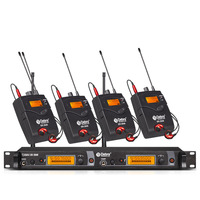 Debra Audio ER-2040 Système de moniteurs intra-auriculaires sans fil UHF Portée de 150m Fonction portable pour scène multi-personnes Cardioïde Métal