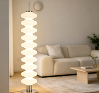 Lampe rétro en rotin naturel, décoration d'hôtel et de restaurant, lustre artistique en rotin, lampe sur pied en acrylique LED, lampes de sol pour la maison