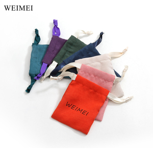 WEIMEI Pochette à bijoux en toile personnalisée, sac d'emballage, sac cadeau en velours/pochette en velours pour bijoux avec logo - Product Image 3