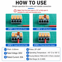 AOSI KF208R PLH5 Bornier de connexion à levier pour circuit imprimé, pas de 5,0 mm, PA66 UL94V0, 20A 300V, connecteur sans vis pour contrôle industriel