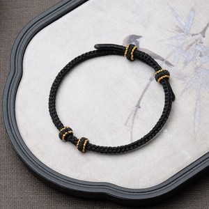 Bracelets en cordon tressé faits à la main avec fermeture à nœuds ajustables, <span class=keywords><strong>bracelet</strong></span> porte-bonheur multicolore rouge, noir, vert, bleu en corde. - Product Image 5