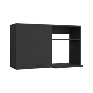 Armoire murale de cuisine à deux étagères Bussolengo avec finition Wengue noir - Product Image 4
