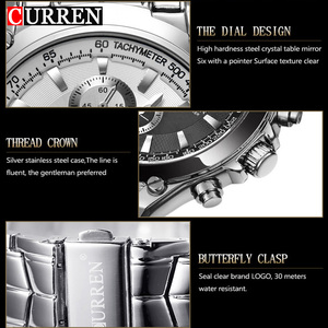 Montre à quartz pour homme de luxe 8025, style sport et affaires, mouvement à aiguilles, résistance à l'eau 3 BAR, alliage d'acier inoxydable - Product Image 4
