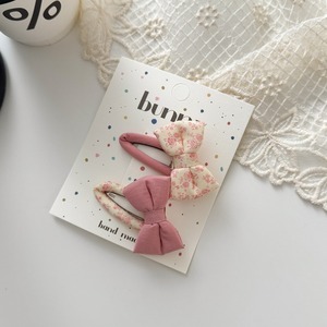 2 pinces à cheveux coréennes mignonnes en forme de nœud pour filles, faites à la main, en tissu doux, pour princesse, accessoires de coiffure pour enfants, bijoux - Product Image 2