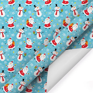 Factory Bulk Supply Waterproof 80gsm Coated <b>Paper</b> Snowman Christmas Gift Wrapping <b>Paper</b> <b>Roll</b> Holiday Gift Packing - Product Image 6