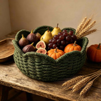 Panier en osier naturel avec poignée et doublure en coton, panier de rangement en rotin fait main pour la décoration de la maison, la cuisine et les cadeaux