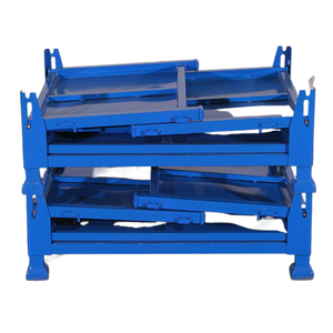 Tùy chỉnh Heavy-Duty sơn tĩnh điện thép có thể gập lại kim loại kho xếp chồng giá Stackable có thể gập lại thép Pallet lưu trữ - Product Image 2