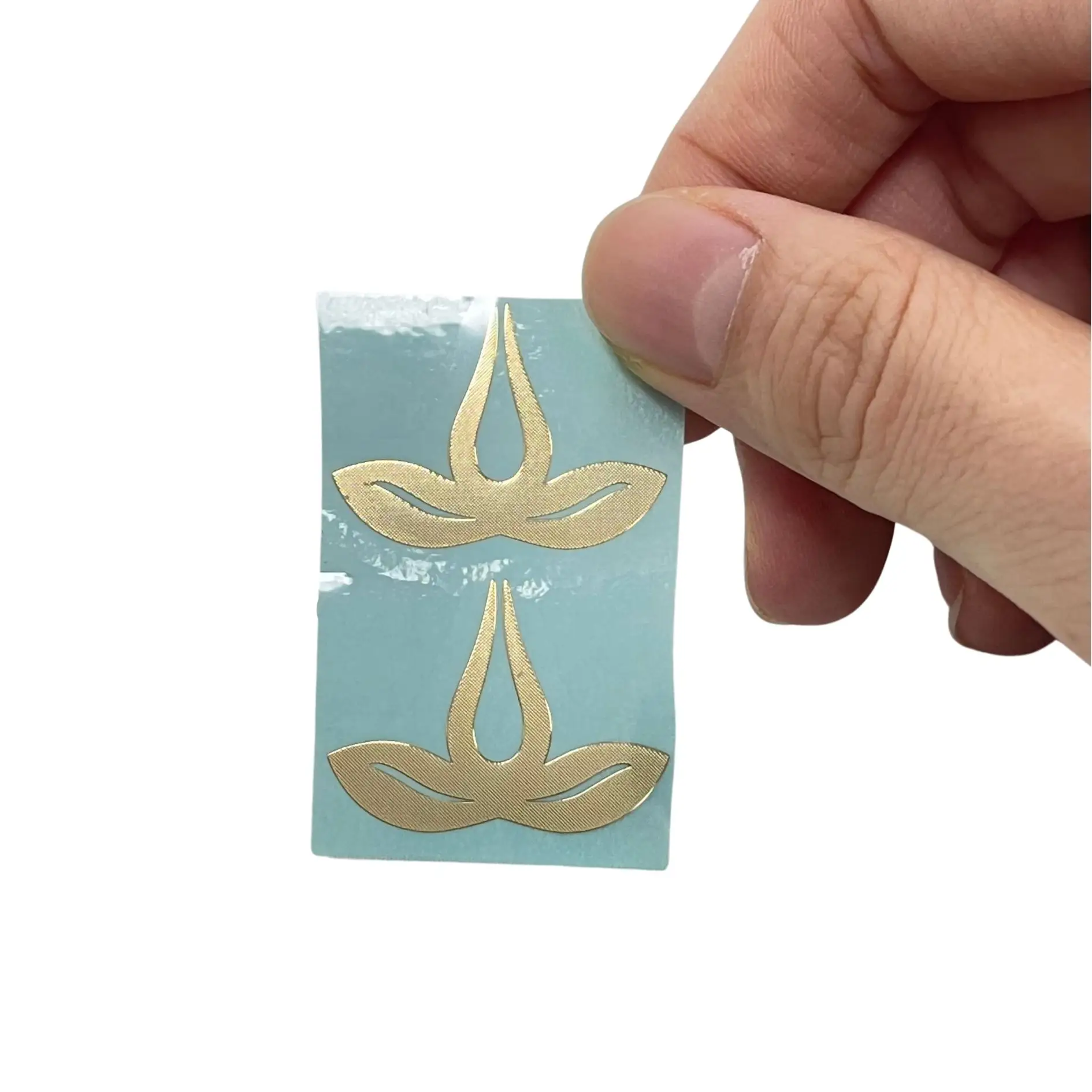 Vinil autoadesivo personalizado imprimindo etiquetas plásticas transparentes do logotipo da folha clara do ouro à prova d'água