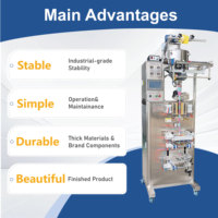 Machine d'emballage automatique multifonctionnelle verticale pour sachets à trois soudures, pour le remplissage de liquides (gelée, jus, gel, miel)