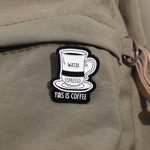 Ini adalah pin Enamel kopi kustom air dan Espresso cangkir bros kerah Lapel lencana hadiah perhiasan lucu untuk teman grosir - Product Image 3
