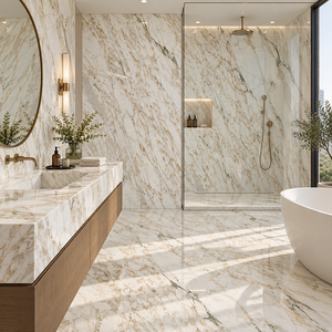 Losas Pulidas de Mármol Calacatta Gold Natural de Lujo para Paredes y Pisos de Salas de Estar y Baños de Villas, Diseño Moderno, Superficie Impermeable - Product Image 1