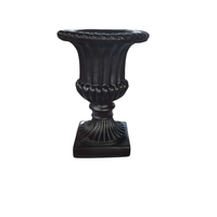 Vase géant sur pied en forme de trompette blanche, Pot de fleur pour la maison et le jardin