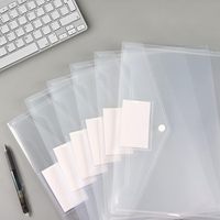 Fundas de Plástico Transparente A4 para Documentos, Sobres de Polipropileno con Bolsillo para Etiquetas y Botón a Presión para el Hogar, la Oficina y el Trabajo