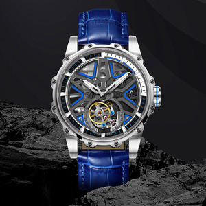 นาฬิกาข้อมือผู้ชาย PINDU Sports Luxury Hollow Tourbillon ระบบออโตเมติก สายหนัง ตัวเรือนสแตนเลส ส่องสว่าง กันน้ำ - Product Image 4