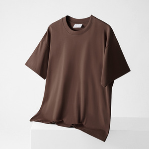 Drop Shoulder High Quality Men's 300 Grams T shirt Solid 100% Cotton Tshirt Custom Logo O-Neck Short Sleeve Fitness T-Shirts - Product Image 2