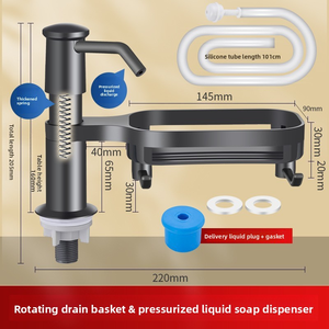 Distributeur de <span class=keywords><strong>savon</strong></span> manuel Maite Kitchen en ABS pour <span class=keywords><strong>liquide</strong></span> <span class=keywords><strong>vaisselle</strong></span>, extension d'eau pour évier domestique, montage sur plan, design moderne et simple, long - Product Image 5