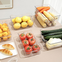 Boîte de rangement en plastique PET transparente sans couvercle, style moderne minimaliste, pour la cuisine, le bureau, les petits objets, pour les légumes/les fruits