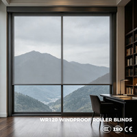 Persianas enrollables eléctricas conectables para exteriores WR120C, resistentes al viento, de aluminio, con elevación automática para patio y balcón