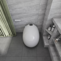 Nouvelle conception de toilette intelligente en forme d'œuf, WC automatique en céramique à poser au sol pour salle de bain
