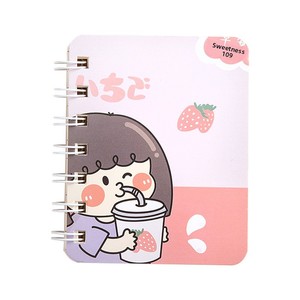 Carnet à spirale A7 de 80 pages, motif dessin animé, papeterie d'apprentissage, carnet à feuilles mobiles mignon, carnet de poche portable pour étudiant, cadeau, livres en gros - Product Image 5