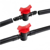 Robinet à boisseau sphérique en plastique 16PE pour tuyau d'eau, connecteur de tuyauterie, irrigation de serre, coupure d'eau chaude