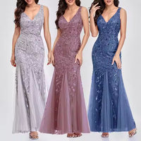 Robe moulante personnalisée ODM/OEM pour femme, taille empire, col en V profond, motif floral, en satin respirant et écologique, avec ourlet à volants brodé