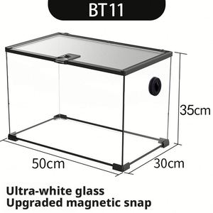 Boîte d'alimentation antidérapante en verre pour terrarium/vivarium pour reptiles, amphibiens et plus - Conteneur d'habitat biologique - Product Image 6
