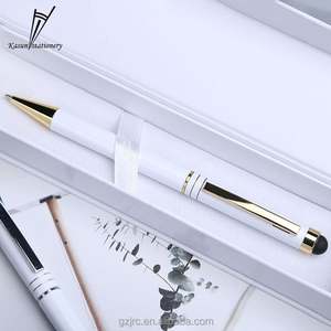 Stylo à bille fantaisie en métal avec logo personnalisé, couleur contrastée 2023, avec stylet pour l'écriture - Product Image 5