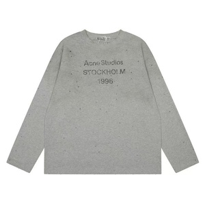 Camiseta de manga larga para hombre y mujer, estilo informal, con estampado de cielo estrellado con diamantes, letras envejecidas y efecto lavado, de alta resistencia. - Product Image 4