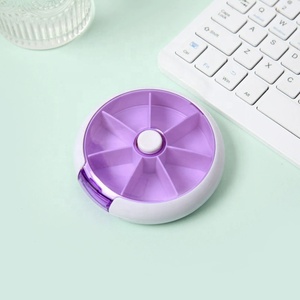 JH Medibox Promotional Medical Plastic Pill Box Organizer Round Waterproof Rotation Feature for Efficient Pill Storage