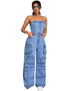 Hip Hop Street Wear nuova moda da donna alla moda tuta e tute in <span class=keywords><strong>Denim</strong></span> da donna Cargo - Product Image 1