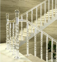 Rampe Acrylique Luxe Villa Plastique Transparent Acrylique Décoratif Cristal Rampe Main Courante Colonne