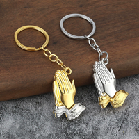Pendentif créatif en alliage de mode, geste de prière chrétien de Jésus, porte-clés, collier, breloque pour sac