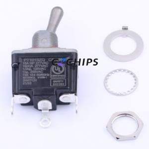 PT101SZQ Toggle Switch Switch Single Pole Double Throw 277V 28V Cylindrical Knob - Product Image 1